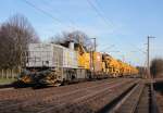 277 031-1 der Schweerbau mit Bauzug bei Br�hl am 14.04.2013