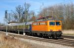 1142 635-3, aufgenommen vor einem Fanzug, am 20.03.14, in A�ling.