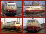 Eine kleine Collage zum Thema DB BR 103 , im einzelnen sind hier abgebildet : 103 184-8 / 103 235-5 / 103 113-7 / 103 226-7 .