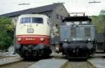 Im Bw W�rzburg warten die 103 224 und 194 574 auf ihren n�chsten Einsatz.