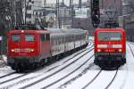 Die 110 210-2 und 143 842-2 in Wuppertal Elberfeld am 28,01,10