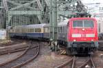 111 155 bei der R�ck�berf�hrung des Rheingoldzuges in K�ln Hbf am 23.05.2011