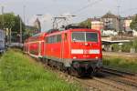 Die 111 117 als RE4 nach Aachen Hbf in Wuppertal Steinbeck am 21,07,11