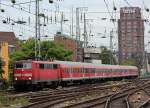 111 160-8 bei der Einfahrt in K�ln Hbf am 26.08.2013