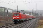 Die 112 164 als RE7 nach M�nster in Wuppertal Steinbeck am 04,03,12