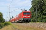 Die 112 187 als RE1 nach Frankfurt (Oder) in Erkner am 24,07,12