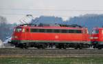 115 383-2, aufgenommen am 18.12.09, Strecke Augsburg-Ulm, kurz vor Mindelaltheim.