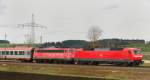 120 149-0 + 115 383-2, aufgenommen am 11.04.13, auf der Fahrt Richtung M�nchen, kurz vor Burgau.