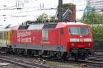 Die 120 501-2 der DB Systemtechnik in K�ln Hbf am 07,05,10