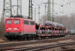 140 043-1 mit Autozug in Gremberg am 23.02.2011