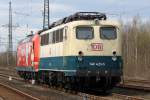 Die 140 423-5 und 185 142-7 im Koblenz-L�tzel am 05,04,10