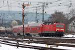 Die 143 958-7 als RB27 nach M�nchengladbach in Koblenz L�tzel am 04,01,11