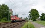 143 966-0 mit der RB 21219 von Neum�nster nach Pinneberg am 30.06.2013 bei Brokstedt.