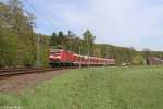 Die 143 660-9 mit der S6 in Essen Werden am 17.04.2014