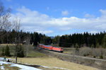 143 312-7 mit der RB 17269 (Freiburg(Breisgau)Hbf - Seebrugg) am 26.03.2016 zwischen Hinterzarten und Titisee.