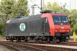 Die 481 002-4 der ITL in Hamburg-Waltershof G�terbahnhof bei der Einfahrt am 26.08.09 