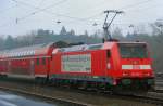 146 202-7, aufgenommen am 26.03.11, bei der Durchfahrt durch Neuoffingen.