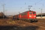 Die 151 164-1 und 151 135-1 in Koblenz L�tzel am 09,02,11