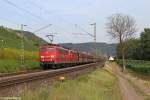 Die 151 128-6 und 151 055-1 mit dem 4000t Kohlebomber in Pommern ( Mosel ) am 22.08.2013
