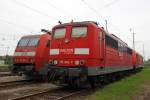 Die 151 043-7 und 152 020-4 in Landshut am 05,08,10