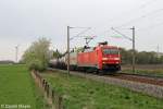 Die 152 123-6 bei Quarnstedt am 07,05,13  
