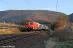 Die 181 205-6 mit IC 134 nach Luxembourg im letzten Licht des Tages in Winningen (Mosel) am 13,01,13