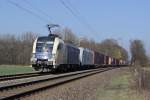Die WLB ES 64 U2-068 und 185 635-0 in Ratingen Lintorf am 22,03,12