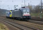 182 514-0 (DB Regio) und 189 912-9 (Lokomotion) in K�ln-West am 28.1.2012.