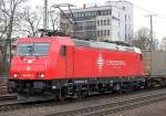 185 595-5 der Crossrail im Portrait in K�ln West am 15.02.2011