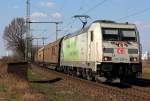 185 389-4 mit Papierzug in Porz Wahn am 22.03.2012, Gru� an den Tf !