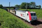 185 665 mit brit Class 92 in Sechtem am 25.05.2012