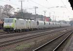 186 148 der Captrain mit Getreidezug in K�ln West am 12.02.2011