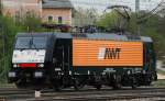 Portrait, ES 64 F4-150, AWT, aufgenommen am 30.04.13, bei einer Solodurchfahrt durch Treuchtlingen.