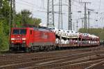 Die 189 055-7 mit einen AUDI Autozug in Gremberg am 05,05,10
