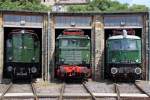 Die E95 02 , 244 108-7 und 218 031-3 im DB Museum Halle (Saale) am 02,07,10