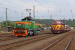 Die RBH 002 neben CFL 1604 , 804 , 105 und 208 kurz nach der ankunft in Koblenz L�tzel am 20,05,11
