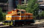 Dann kam am 08.07.2010 die vierachsige Henschel Stangenlok aus dem Stahlwerk und rangiert in den Rbf von V�lklingen.