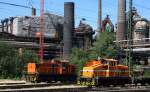 Hier nochmal die beiden vierachsigen Henschelloks in der Nahaufnahme am 08.07.2010 im V�lklinger Rbf.
