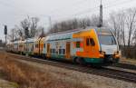 ET 445.102, ODEG, aufgenommen am 17.01.14, bei der Ausfahrt in A�ling.