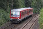 Der 628 670 als RB 47 richtung Solingen in Wuppertal Rauenthal am 08,07,11