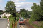 Der 628 510 als RB 47 richtung Solingen in Wuppertal Rauenthal am 08,07,11
