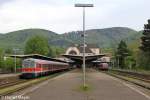 Der RE nach Hannover und die RB nach Braunschweig Hbf in Bad Harzburg am 11.05.2013