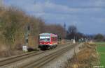 928 667-4 als RB 11161 (Neuss Hbf - Horrem) am 16.02.2014 bei Kapellen-Wevelinghoven.