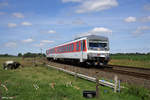 628 503-5  Morsum  RE-G 1429 (Westerland(Sylt) - Bredstedt) am 06.07.2017 bei Risum-Lindholm.
