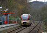 VT1009 mit der S28 (Kaarster See - Mettmann Stadtwald) am 03.02.2013 in Erkrath Nord.
