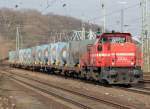 DE92 der HGK mit dem M�llzug der AWB in K�ln West am 05.03.2011