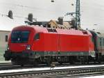 Eine ex-ITL-Lok! F�r kurze Zeit ohne �BB-Emblem und versetzter Kennummer! 1116 238-5, aufgenommen am 21.02.10, bei der Durchfahrt durch Treuchtlingen.