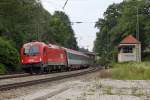 Die 1216 019 in A�ling (Oberbay) am 30,07,11 