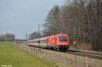 1216 018-2 mit dem EC 83 von M�nchen nach Verona am 03.04.2013 am B� Vogl.
