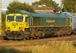 eine Class 66 der poln Freightliner zur Wartung bei der HGK in Br�hl-Vochem ( Aug.09 )